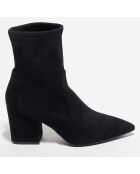 Bottines en Velours de Cuir Vernell noires - Talon 7,5 cm