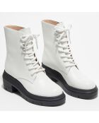 Boots en Cuir Nisha blanches - Talon 7,5 cm