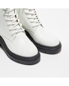 Boots en Cuir Nisha blanches - Talon 7,5 cm