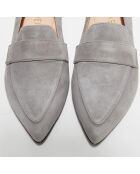 Mocassins en Velours de Cuir Clovie gris