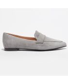 Mocassins en Velours de Cuir Clovie gris