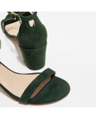 Sandales en Velours de Cuir Simple vert sapin - Talon 6,7 cm