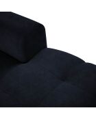 Canapé d'angle droit velours Nico 5 places bleu foncé - 340x195x100 cm