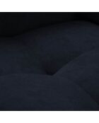 Canapé d'angle droit velours Nico 5 places bleu foncé - 340x195x100 cm