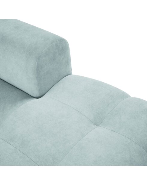 Canapé d'angle droit velours nico 5 places bleu clair - 340x195x100 cm