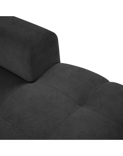 Canapé d'angle droit velours nico 4 places gris foncé - 253x164x100 cm