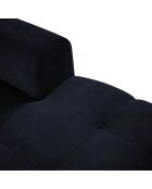 Canapé d'angle droit velours Nico 4 places bleu foncé - 253x164x100 cm
