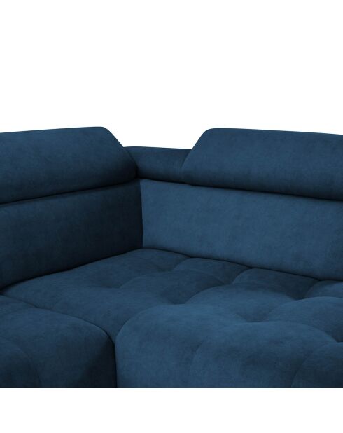 Canapé d'angle droit velours nico 4 places bleu - 253x164x100 cm