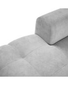 Canapé d'angle gauche velours Nico 5 places gris clair - 340x195x100 cm