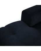 Canapé d'angle gauche velours Nico 5 places bleu foncé - 340x195x100 cm