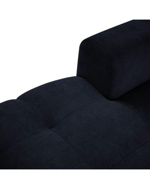 Canapé d'angle gauche velours Nico 5 places bleu foncé - 340x195x100 cm