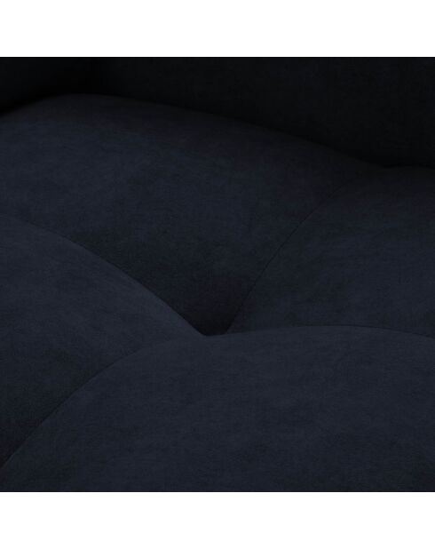 Canapé d'angle gauche velours Nico 5 places bleu foncé - 340x195x100 cm