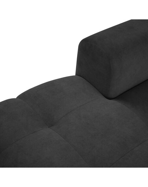 Canapé d'angle gauche velours nico 4 places gris foncé - 253x164x100 cm
