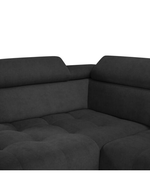 Canapé d'angle gauche velours nico 4 places gris foncé - 253x164x100 cm
