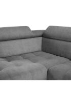 Canapé d'angle gauche velours nico 4 places gris - 253x164x100 cm