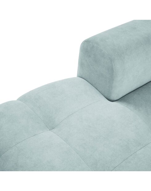 Canapé d'angle gauche velours nico 4 places bleu clair - 253x164x100 cm