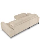 Canapé d'angle gauche velours nico 4 places beige - 253x164x100 cm