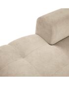 Canapé d'angle gauche velours nico 4 places beige - 253x164x100 cm