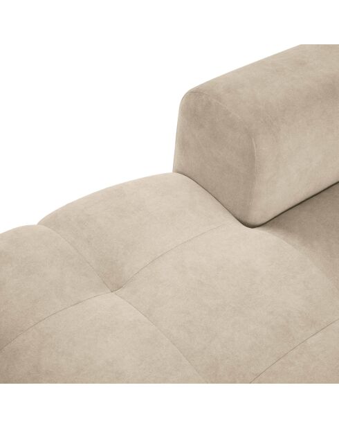 Canapé d'angle gauche velours nico 4 places beige - 253x164x100 cm