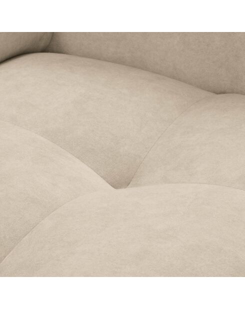 Canapé d'angle gauche velours nico 4 places beige - 253x164x100 cm