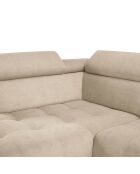 Canapé d'angle gauche velours nico 4 places beige - 253x164x100 cm