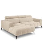 Canapé d'angle gauche velours nico 4 places beige - 253x164x100 cm
