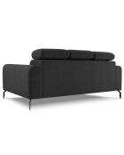 Canapé velours Nico 3 places gris foncé - 234x108x100 cm