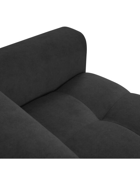 Canapé velours Nico 3 places gris foncé - 234x108x100 cm