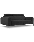 Canapé velours Nico 3 places gris foncé - 234x108x100 cm