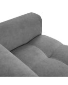 Canapé velours Nico 3 places gris - 234x108x100 cm