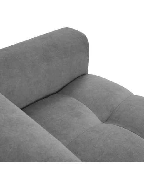 Canapé velours Nico 3 places gris - 234x108x100 cm