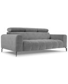 Canapé velours Nico 3 places gris - 234x108x100 cm