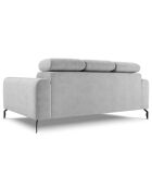 Canapé velours Nico 3 places gris clair - 234x108x100 cm