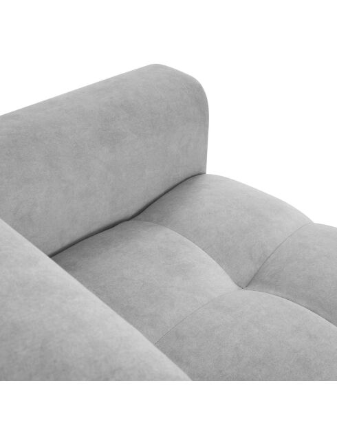 Canapé velours Nico 3 places gris clair - 234x108x100 cm