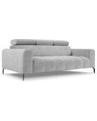 Canapé velours Nico 3 places gris clair - 234x108x100 cm