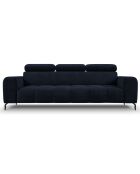 Canapé velours Nico 3 places bleu foncé - 234x108x100 cm