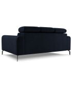 Canapé velours Nico 3 places bleu foncé - 234x108x100 cm