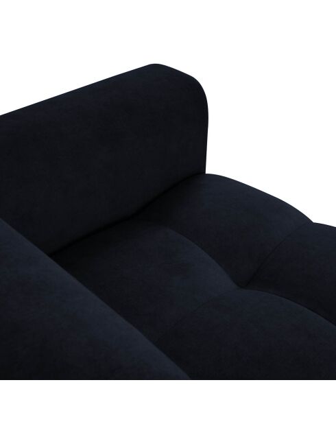 Canapé velours Nico 3 places bleu foncé - 234x108x100 cm