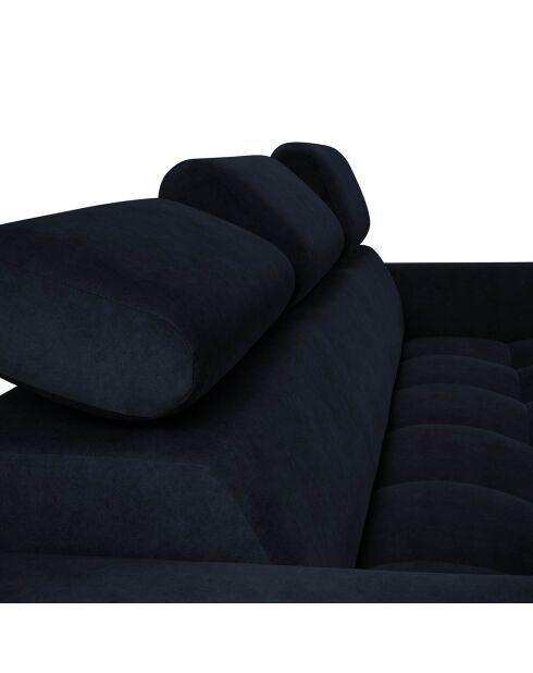 Canapé velours Nico 3 places bleu foncé - 234x108x100 cm