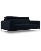 Canapé velours Nico 3 places bleu foncé - 234x108x100 cm