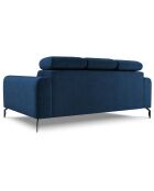 Canapé velours Nico 3 places bleu - 234x108x100 cm