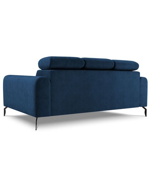 Canapé velours Nico 3 places bleu - 234x108x100 cm
