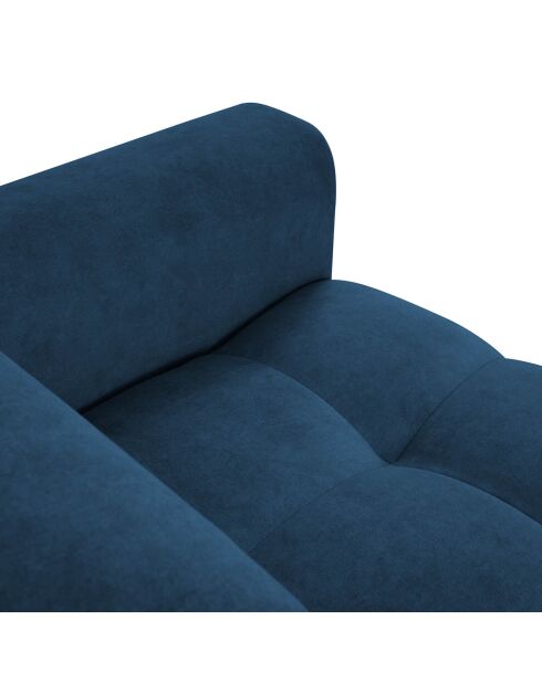 Canapé velours Nico 3 places bleu - 234x108x100 cm