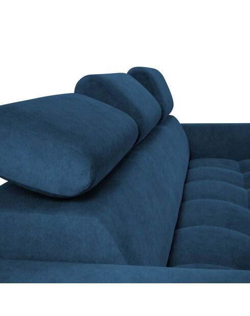 Canapé velours Nico 3 places bleu - 234x108x100 cm