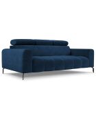Canapé velours Nico 3 places bleu - 234x108x100 cm