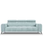 Canapé velours Nico 3 places bleu clair - 234x108x100 cm