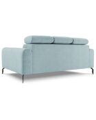 Canapé velours Nico 3 places bleu clair - 234x108x100 cm