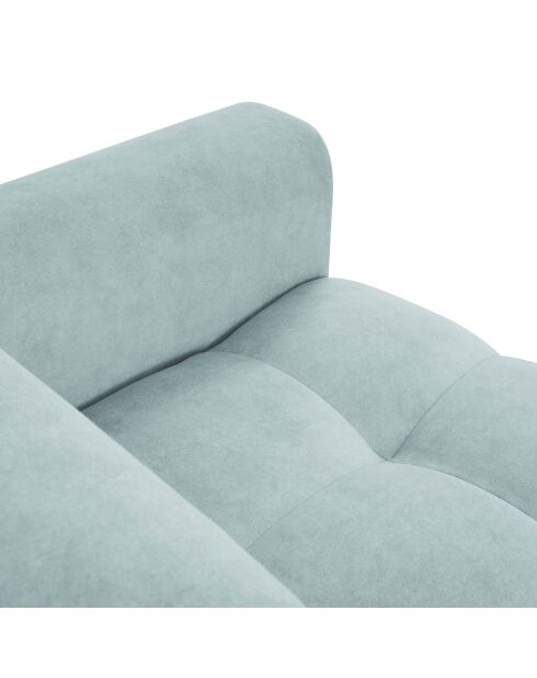 Canapé velours Nico 3 places bleu clair - 234x108x100 cm