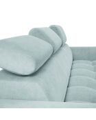Canapé velours Nico 3 places bleu clair - 234x108x100 cm