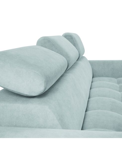 Canapé velours Nico 3 places bleu clair - 234x108x100 cm